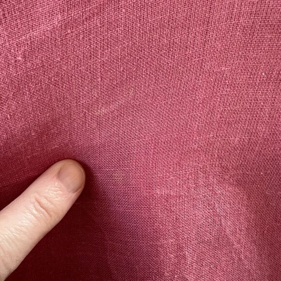 J. Jill Women’s Linen Blouse Size S Pink Ruffles Barbie Beachy Boho Breathable - Picture 9 of 9